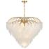 Boa 34"W Warm Brass and Glass Feathers 15-Light Chandelier