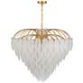 2_Boa 34"W Warm Brass and Glass Feathers 15-Light Chandelier more views