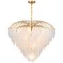 3_Boa 34"W Warm Brass and Glass Feathers 15-Light Chandelier more views