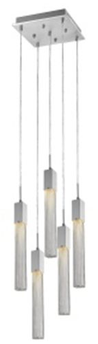 Image 2 Boa 5-Light 12"W LED Chandelier Polished Chrome/Studded Crystals more views