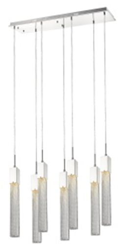 Image 2 Boa 7-Light 47"W LED Chandelier in Chrome/Studded Crystals more views