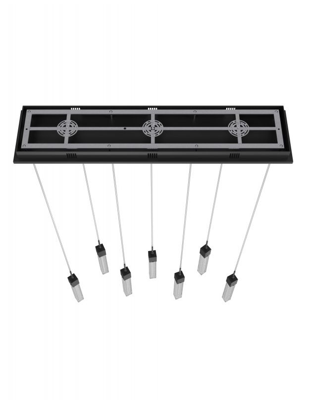 Image 3 Boa 7-Light 47"W LED Linear Chandelier in Black/Studded Crystals more views
