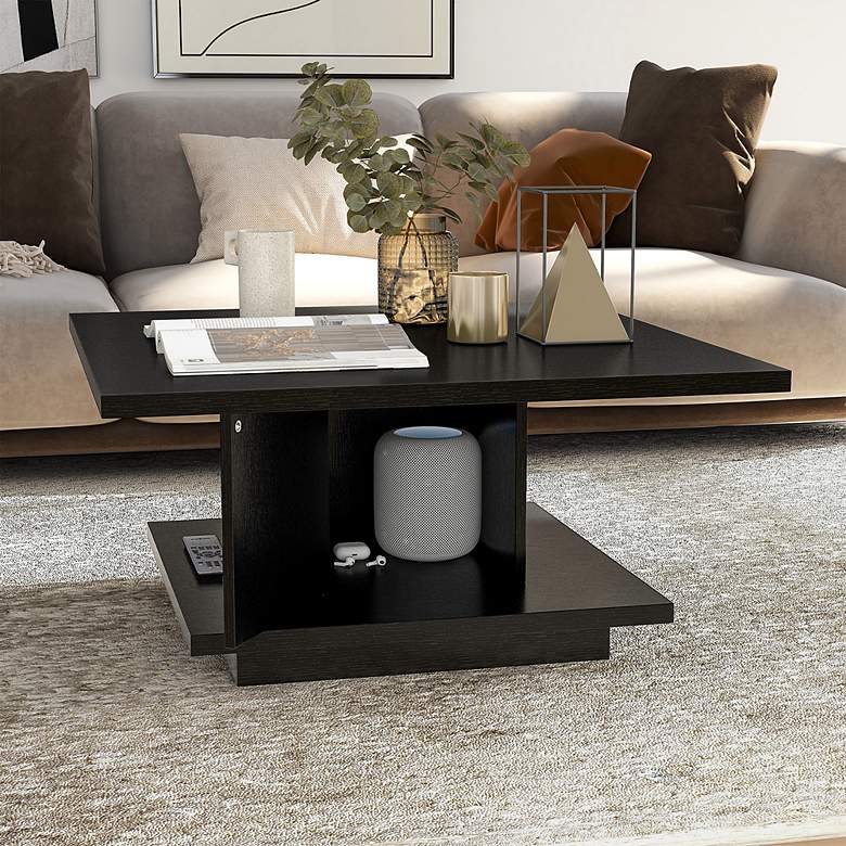 Image 1 Boa Vista 31" Wide Black Coffee Table with Hidden Storage