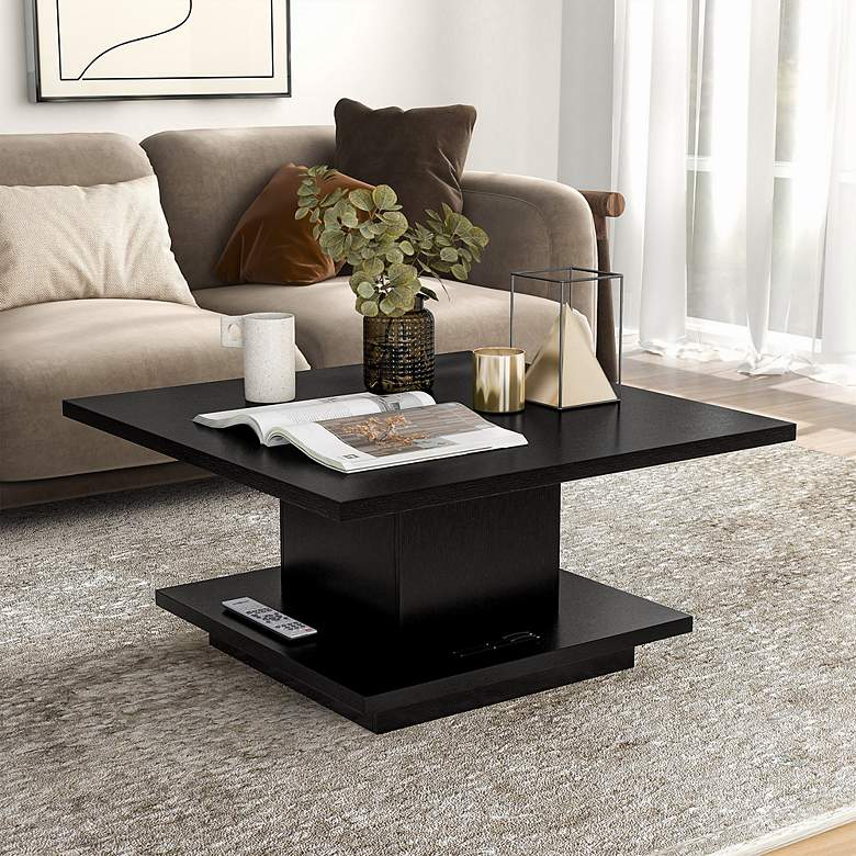 Image 7 Boa Vista 31" Wide Black Coffee Table with Hidden Storage more views