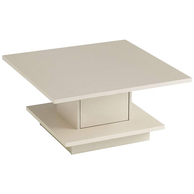 Image 4 Boa Vista 31"W Cream Weave Coffee Table with Hidden Storage more views