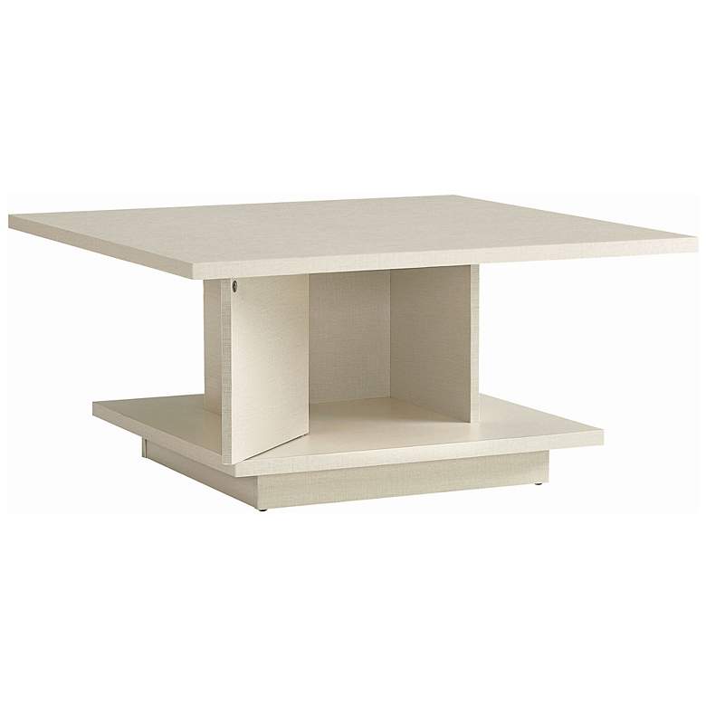 Image 5 Boa Vista 31"W Cream Weave Coffee Table with Hidden Storage more views