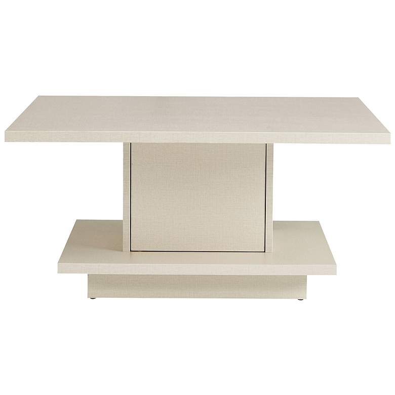 Image 6 Boa Vista 31"W Cream Weave Coffee Table with Hidden Storage more views
