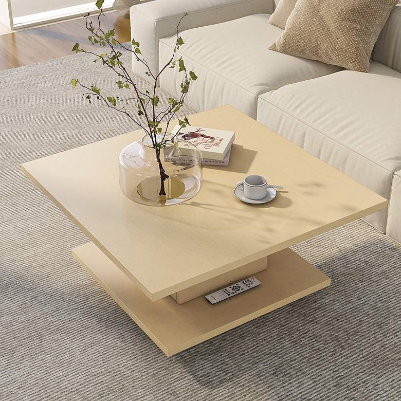 Image 7 Boa Vista 31"W Light Maple Coffee Table with Hidden Storage more views