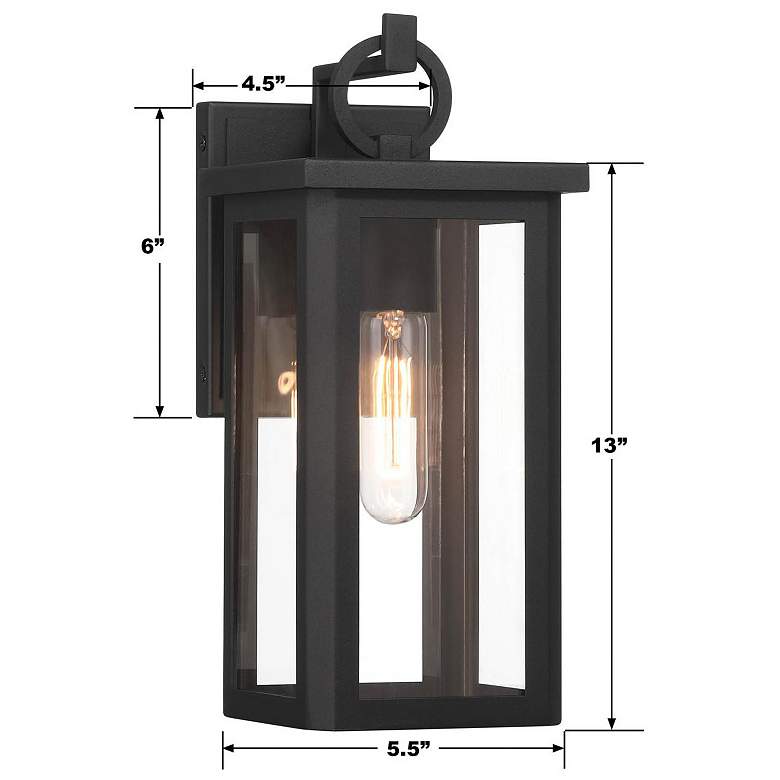 Image 5 Boadie 1 Light Matte Black Outdoor Sconce more views