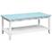 Boardwalk 45"W White Blueish Green 1-Shelf Cocktail Table