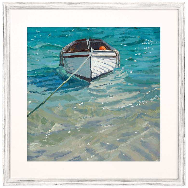 Image 2 Boat and Buoy 41 inch Square Giclee Framed Wall Art