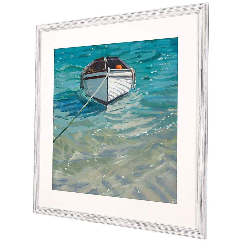 Image 4 Boat and Buoy 41" Square Giclee Framed Wall Art more views