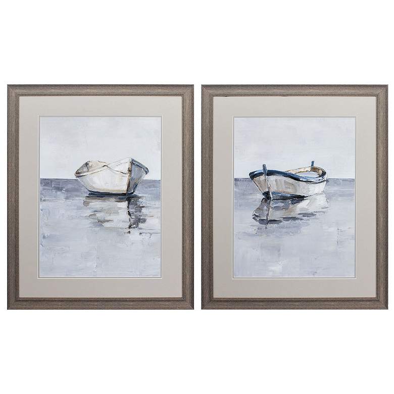 Image 1 Boat on the Horizon 27"W x 33"H Framed Art Set of 2