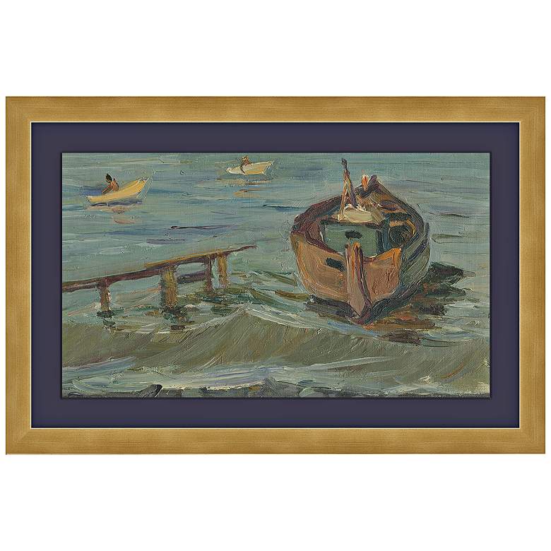 Image 1 Boats in Gurzuf, Black Sea 1950&#39;s 17 3/4 inch Wide Wall Art