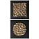 Boaz 20" Square 2-Piece Gold and Black Metal Wall Art Set