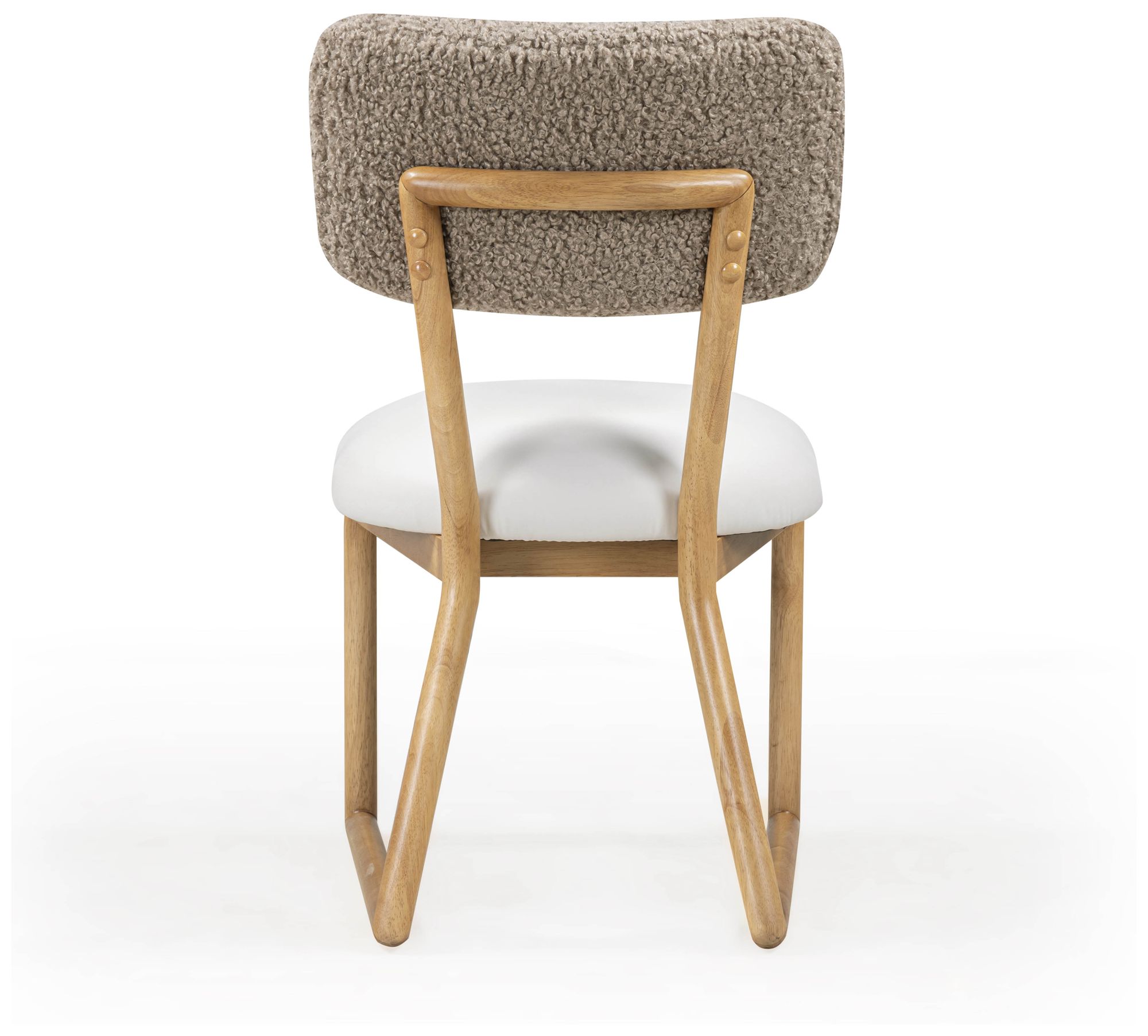 Image 7 Bobbie Cream Vegan Leather and Grey Vegan Shearling Dining Chair more views