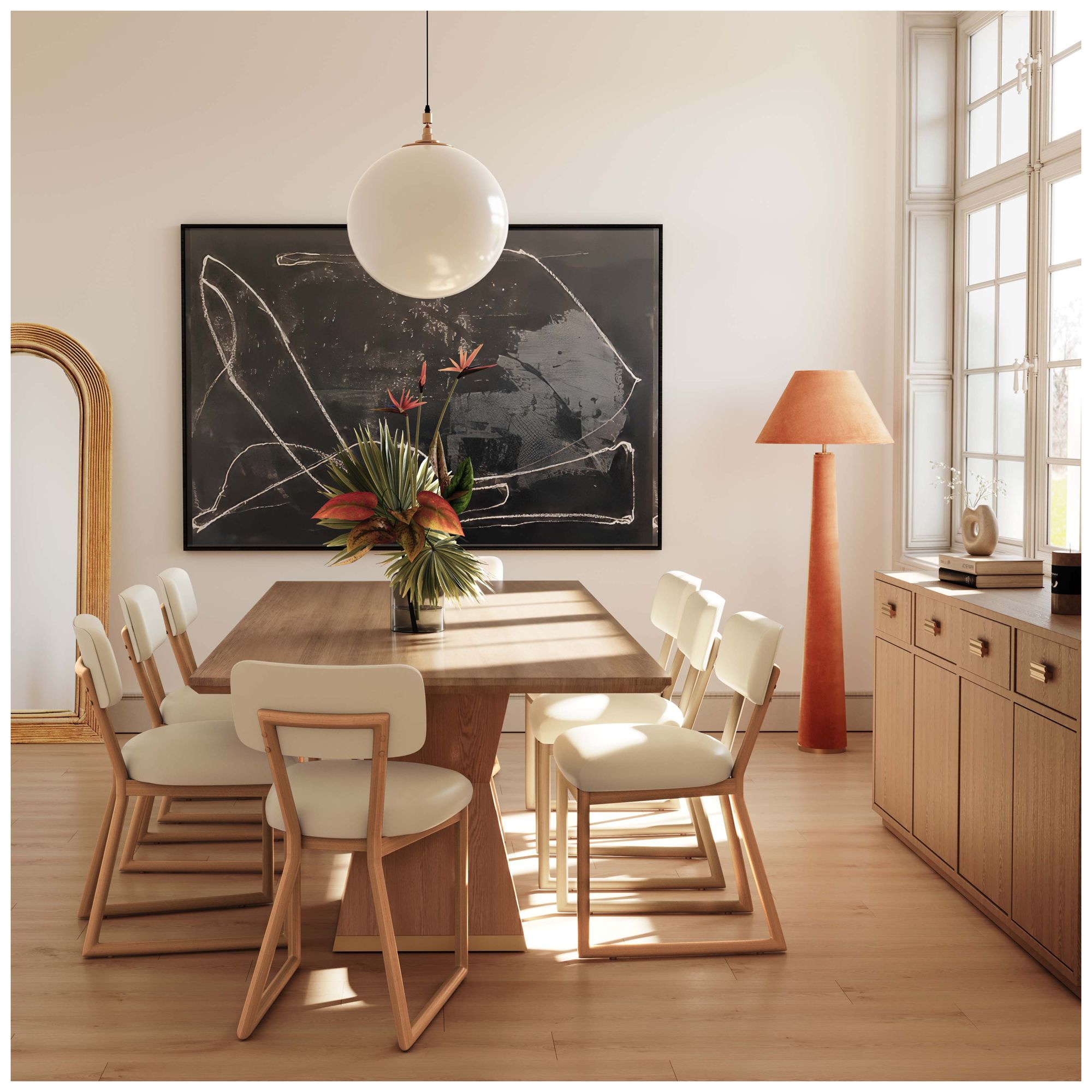 Image 3 Bobbie Cream Vegan Leather Dining Chair more views