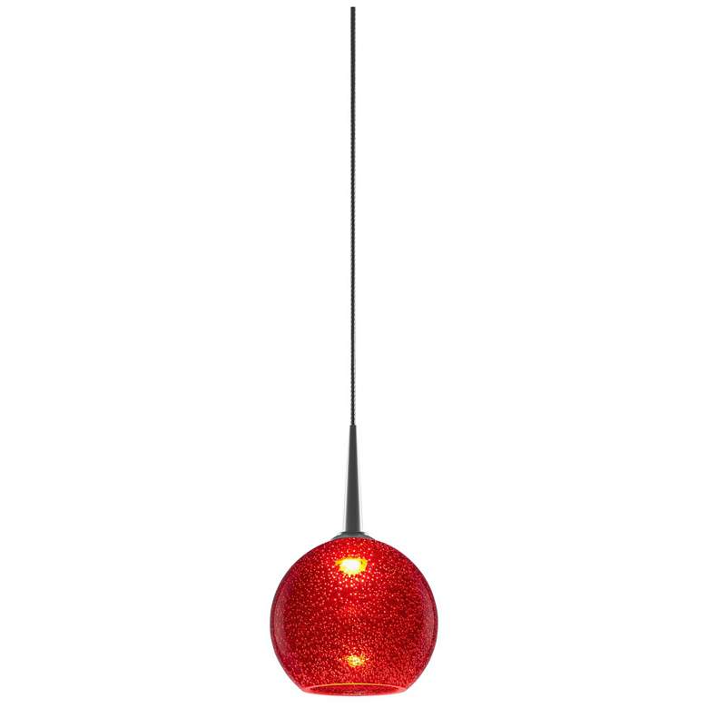Image 1 Bobo 1 - Pendant - LED - 4 inch Kiss Canopy - Matte Chrome Finish - Red Gl