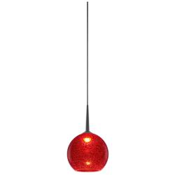 Bobo 1 - Pendant - LED - 4&quot; Kiss Canopy - Matte Chrome Finish - Red Gl