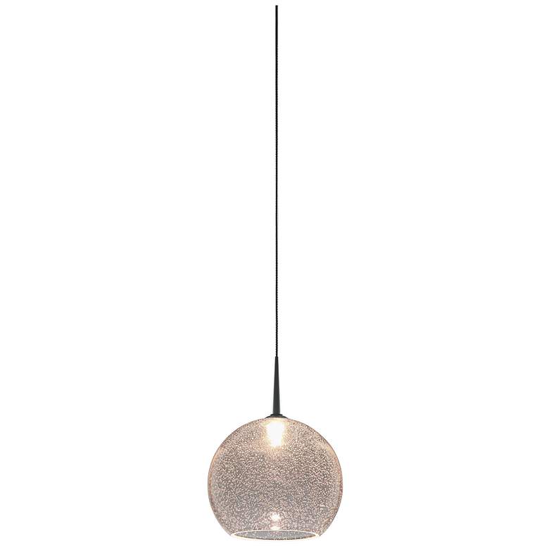 Image 2 Bobo 2 6" Wide Matte Chrome LED Mini Pendant w/ Seeded Glass