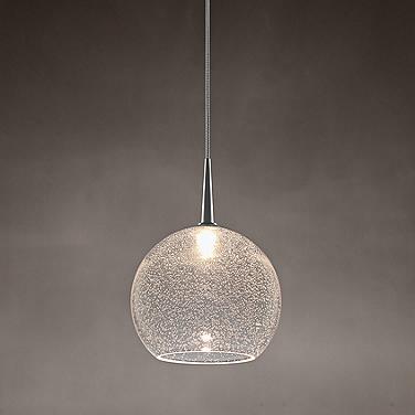Bobo 2 6" Wide Matte Chrome LED Mini Pendant w/ Seeded Glass
