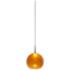 Bobo 2 - LED Pendant - Matte Chrome Finish - Amber Glass Shade