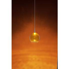 Image3 of Bobo 2 - LED Pendant - Matte Chrome Finish - Amber Glass Shade more views