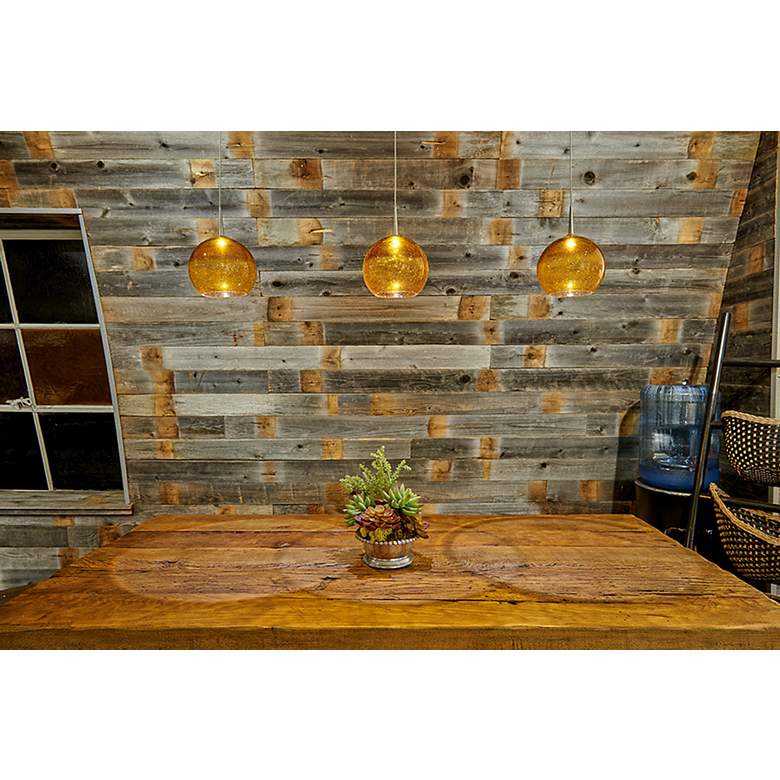 Image 6 Bobo 2 - LED Pendant - Matte Chrome Finish - Amber Glass Shade more views
