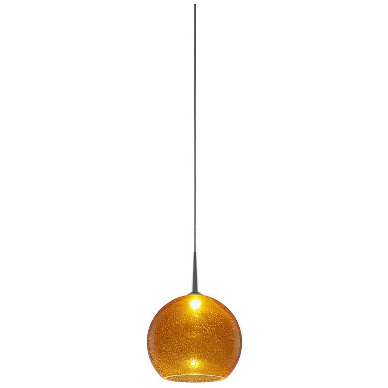 Image 1 Bobo 2 - Pendant - LED - 4" Kiss Canopy - Chrome Finish - Amber Glass 