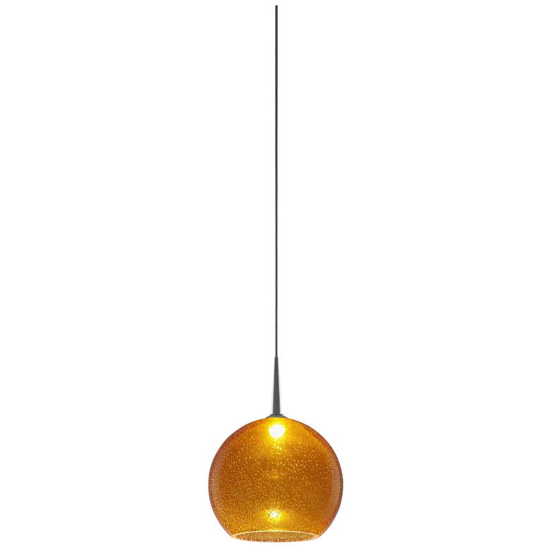 Image 1 Bobo 2 - Pendant - LED - 4" Kiss Canopy - Chrome Finish - Amber Glass