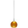 Bobo 2 - Pendant - LED - 4" Kiss Canopy - Chrome Finish - Amber Glass 