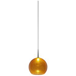 Bobo 2 - Pendant - LED - 4&quot; Kiss Canopy - Chrome Finish - Amber Glass
