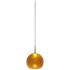 Bobo 2 - Pendant - LED - 4" Kiss Canopy - Chrome Finish - Amber Glass 