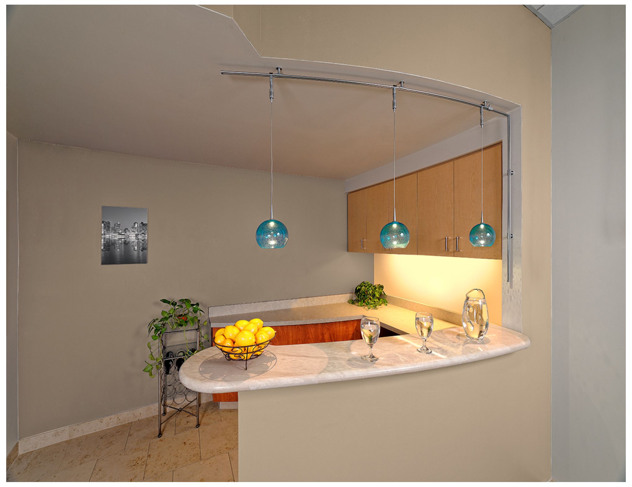 Image 4 Bobo 2 - Pendant - LED - 4" Kiss Canopy - Matte Chrome Finish - Aqua G more views