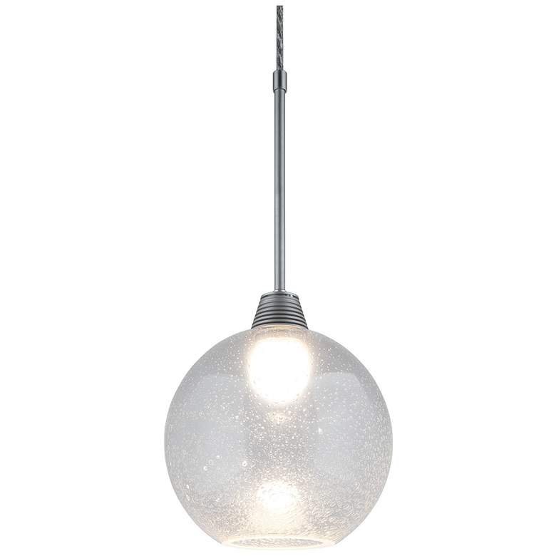 Image 1 Bobo 3 8.5" LED Matte Chrome Pendant w/ Clear Glass Shade