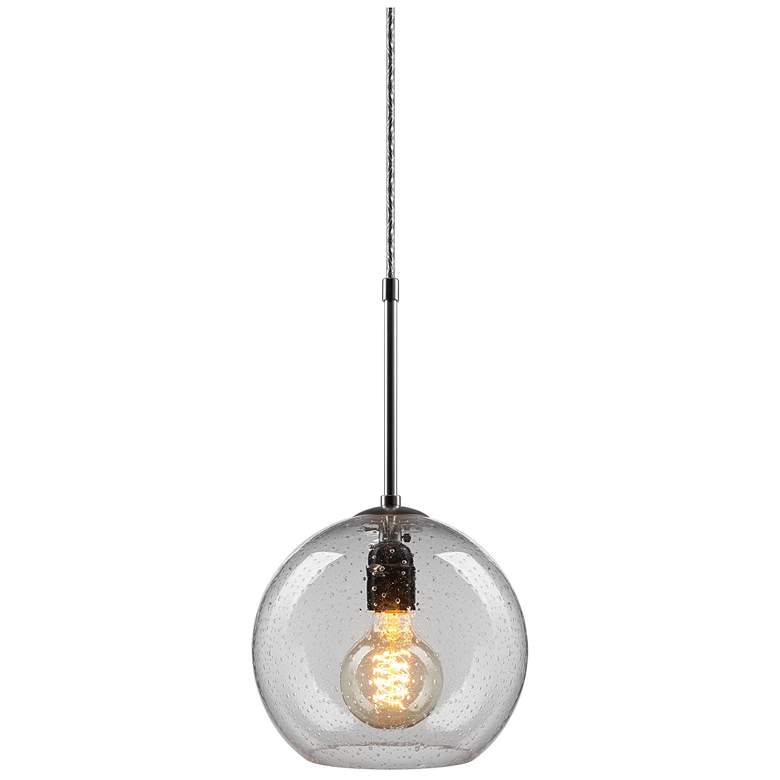 Image 1 Bobo 3 8.5" Matte Chrome Pendant w/ Clear Glass Shade