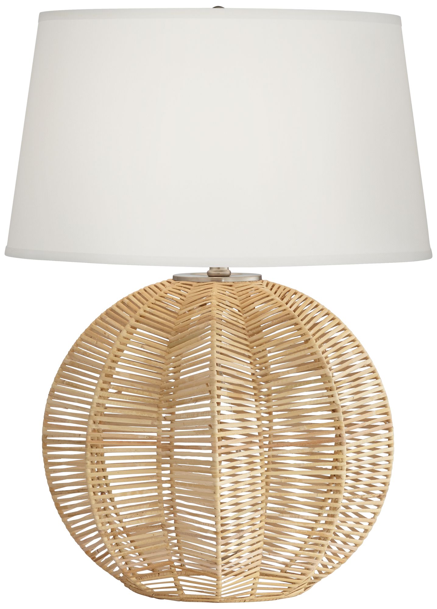 Boca 28" High Modern Coastal Natural Rattan Ball Table Lamp