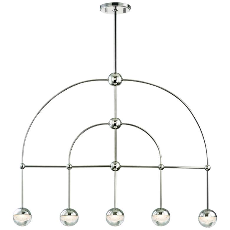 Image 1 Boca 39"W Polished Nickel LED Kitchen Island Light Pendant