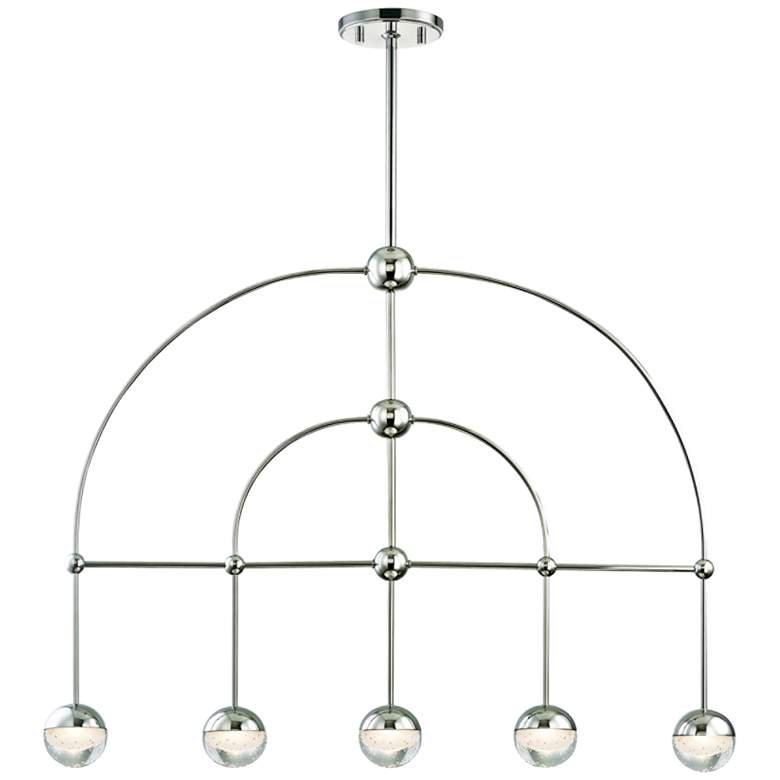 Image 1 Boca 39 inchW Polished Nickel LED Kitchen Island Light Pendant