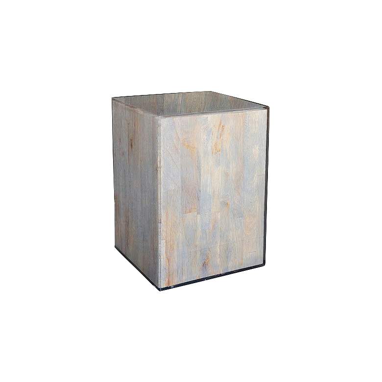 Image 1 Boca Grande Scratched Wood Block Accent Table