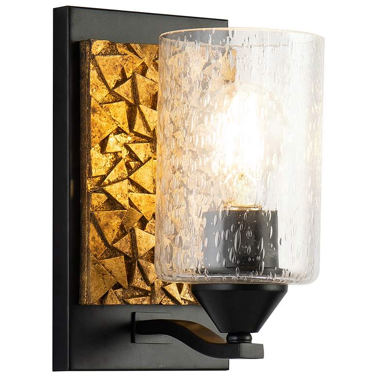Image 1 Bocage 1 Light Wall Sconce In Matte Black And Gold