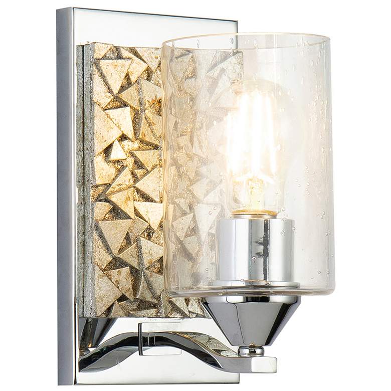 Image 1 Bocage 1 Light Wall Sconce In Polished Chrome And Silver