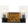 Bocage 2 Light Bath Bar In Matte Black And Gold