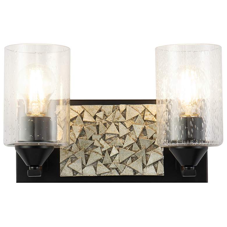Image 1 Bocage 2 Light Bath Bar In Matte Black And Silver