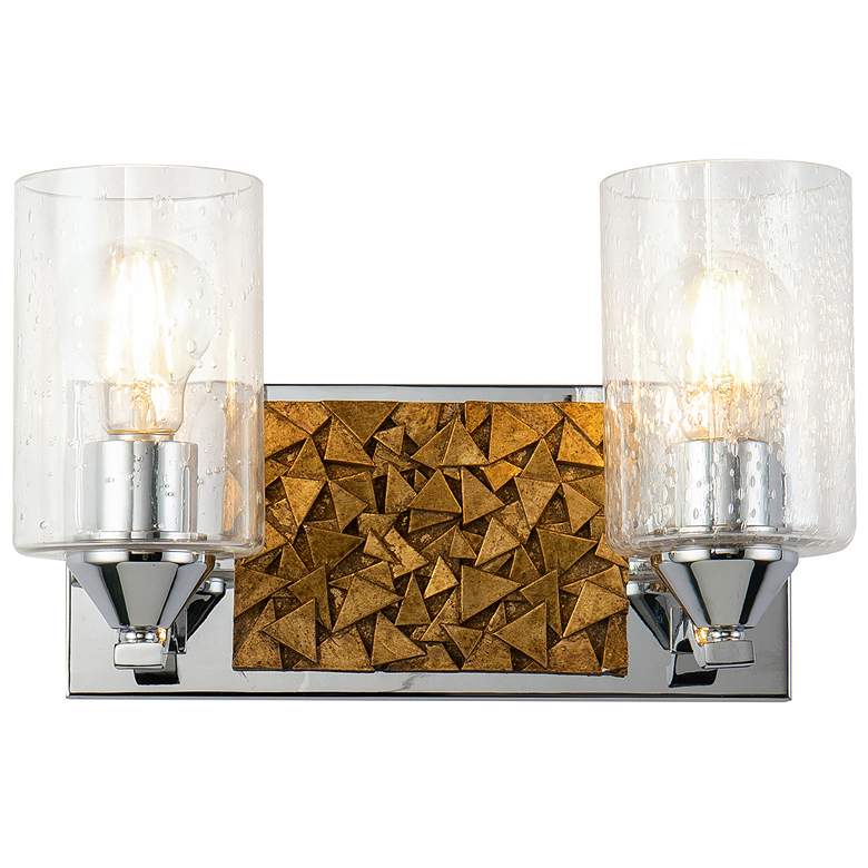 Image 1 Bocage 2 Light Wall Vanity In Polished Chrome And Gold
