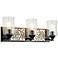 Bocage 3 Light Bath Bar In Matte Black And Silver