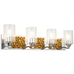 Bocage 4 Light Bath Bar In Polished Chrome And Gold