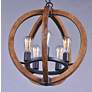Bodega Bay 18"W Anthracite and Pecan Wood 5-Light Chandelier in scene