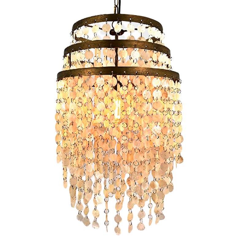 Image 1 Bodhi 16" Brassed Metal Natural Shell Chandelier