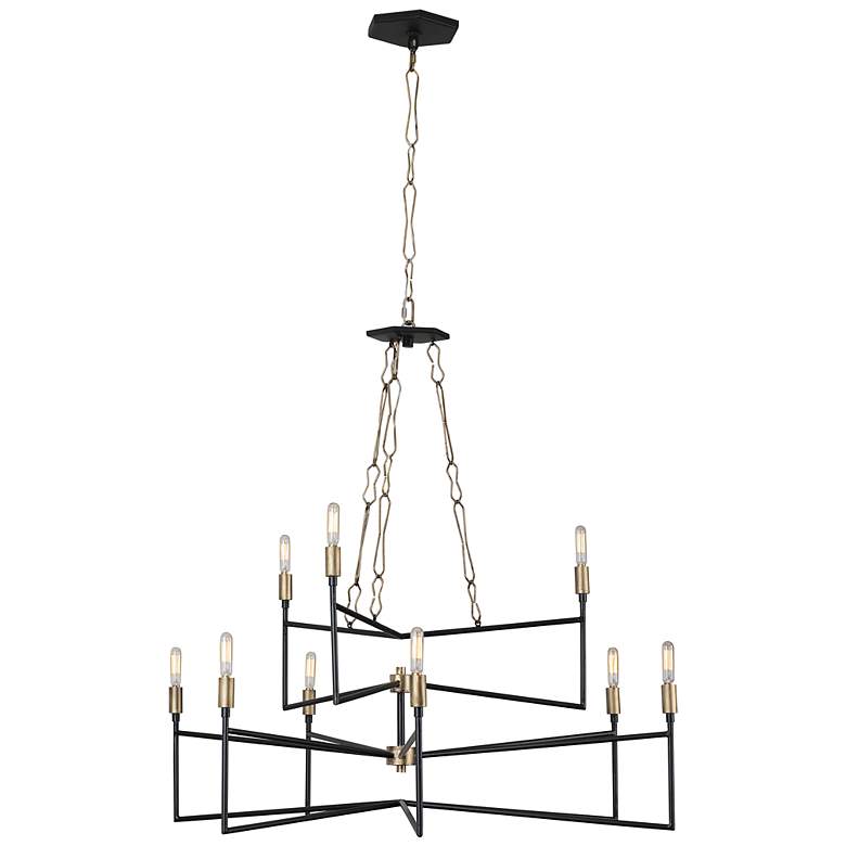 Image 3 Bodie 36" Havana Gold and Black Carbon 9-Light Modern Chandelier more views